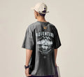 Men's plus size short sleeve t-shirt in black, dark grey and white colours