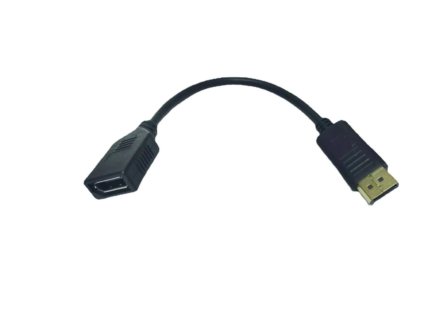 Black Display Port DP male to female 10cm extension cable with rotating connector
