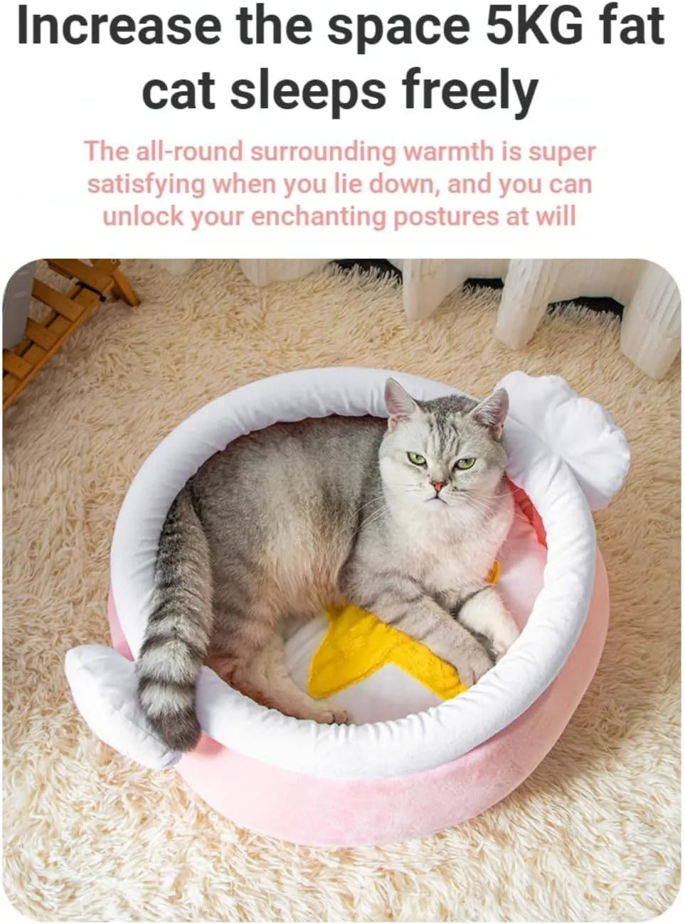 Pink and yellow honey pot shaped cat sofa bed with removable pad for small pets