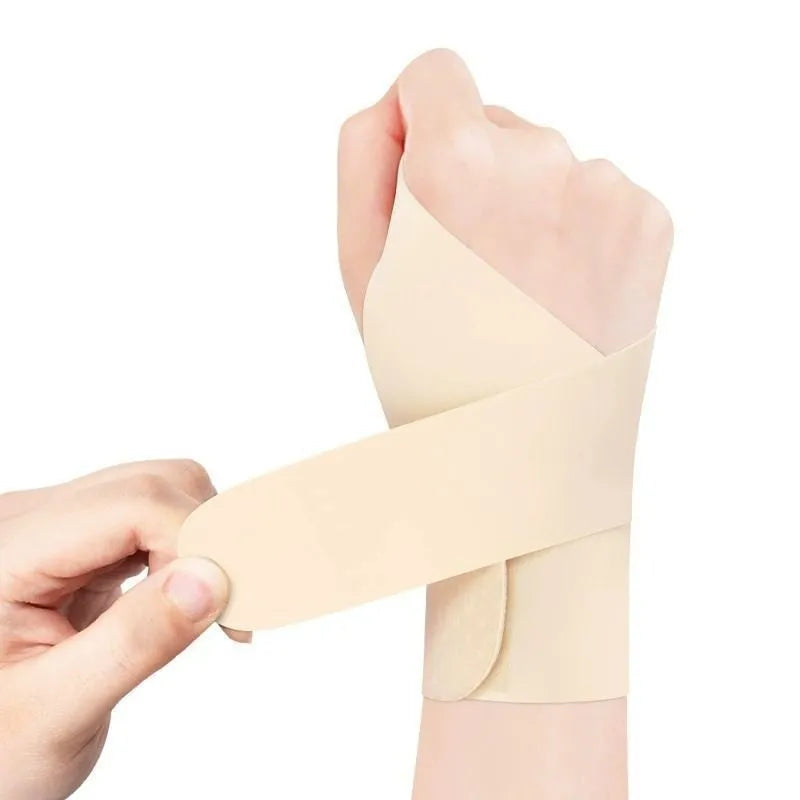 Black adjustable wristguard for athletic support during badminton, tennis, or volleyball
