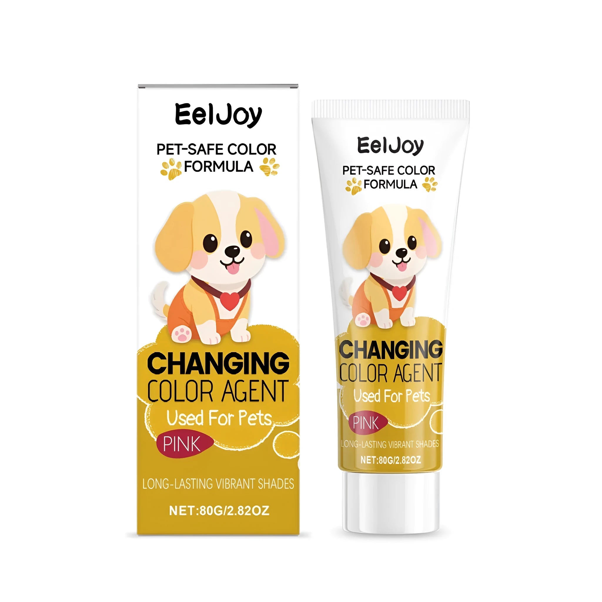 Pet hair dye changing color agent for dogs cats, blue and pink bottles, temporary colour