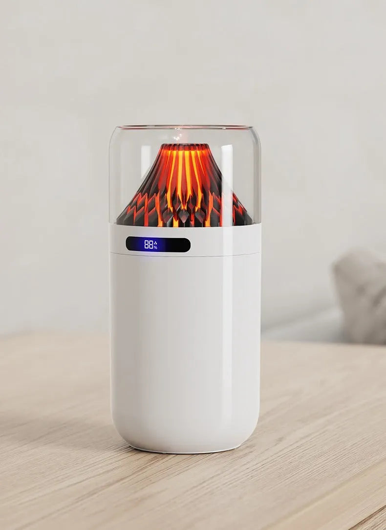 Volcano USB humidifier compact battery-powered digital display aromatherapy black white