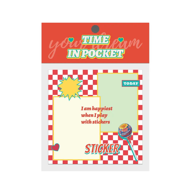 Korean note paper pad with 90 rectangular sheets in multiple colour designs