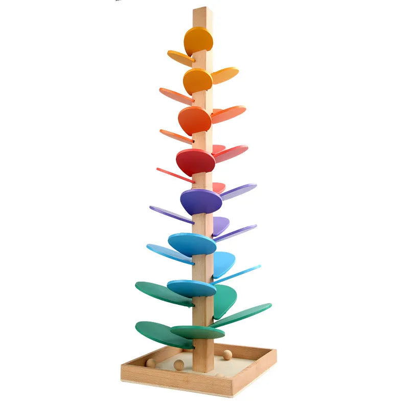 Wooden music tree toy with 10 colourful beads, 22.5 x 71cm educational bead tree