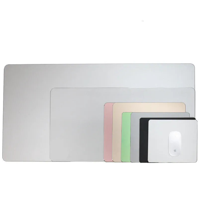 Aluminium alloy metal mouse pad hard double side in black showing surface texture