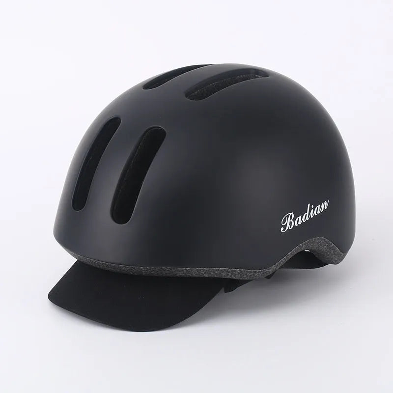 Adult PC EPS cycling helmet in L size 58-61cm on white background, side view showing adjustable fit system and four colour options