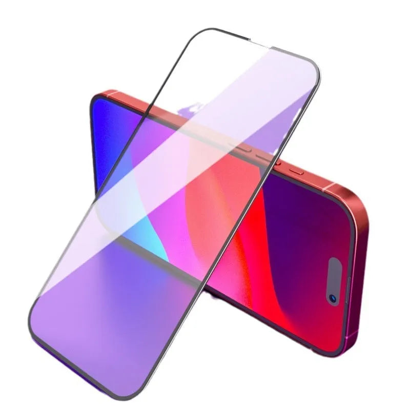 Full screen anti-peep tempered glass film for iPhone 15, 330 high sticky glue, silk screen black, HD clarity