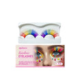 Rainbow coloured chemical fibre false eyelashes single pair for colourful eye makeup