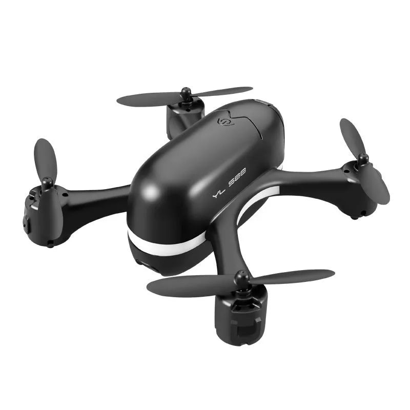 S88 mini drone with 4K camera, black single battery version, shown with remote control and protection rings