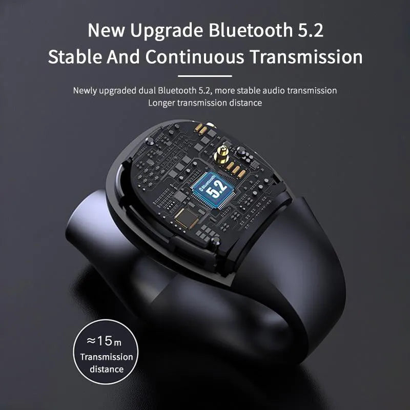 Ear clip bone conduction headphone Bluetooth 5.2 wireless earbuds white with 350mAh charging box