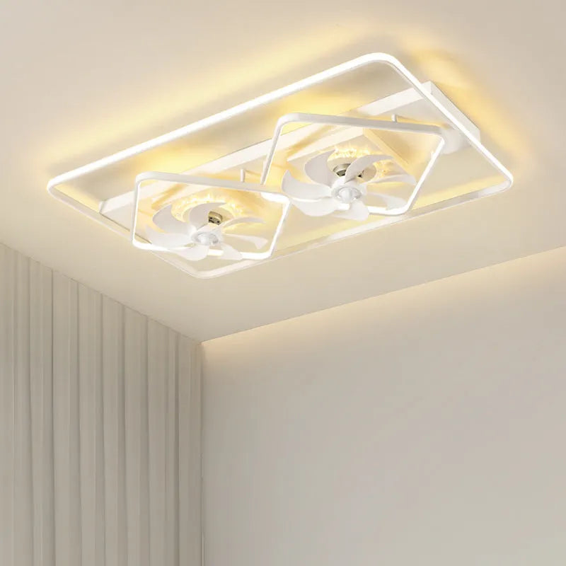 Modern thin suction ceiling fan lamp with light fitting and 1100mm plastic blades
