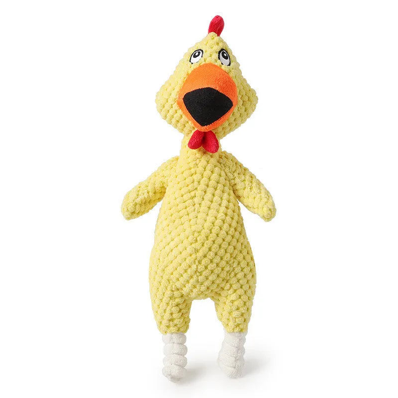Soft pineapple velvet squeaky dog toy 35cm in pink, green, and yellow for small medium large dogs and cats