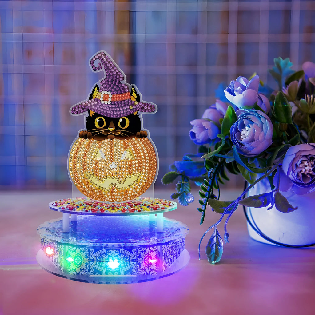 DIY music box kit with PVC components, music movement and light string for holiday decoration