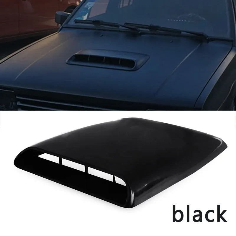 Black ABS plastic decorative car hood air outlet vent with adhesive base