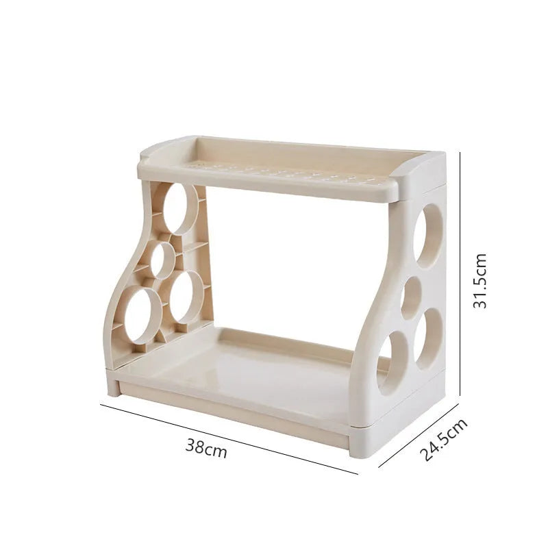 Foldable PP plastic kitchen storage shelving rack in one of five colour options