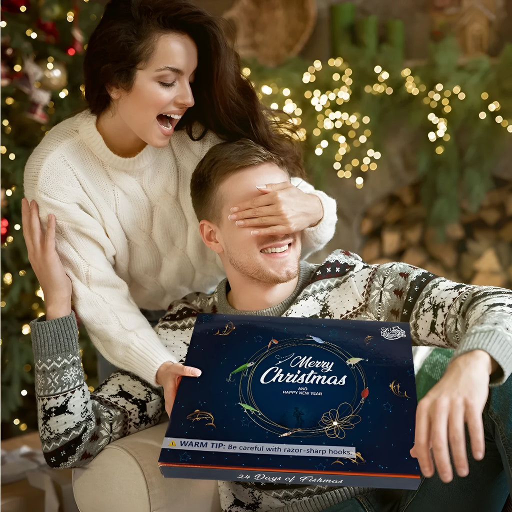 24-piece Christmas mino bog fishing blind box set with metal components in style 01 colour.