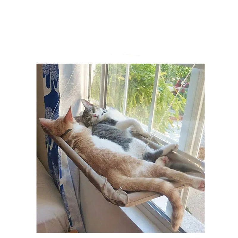 Cat litter hammock made from Oxford cloth with plastic steel wire, hanging on a window with 56cm rope, available in multiple colours