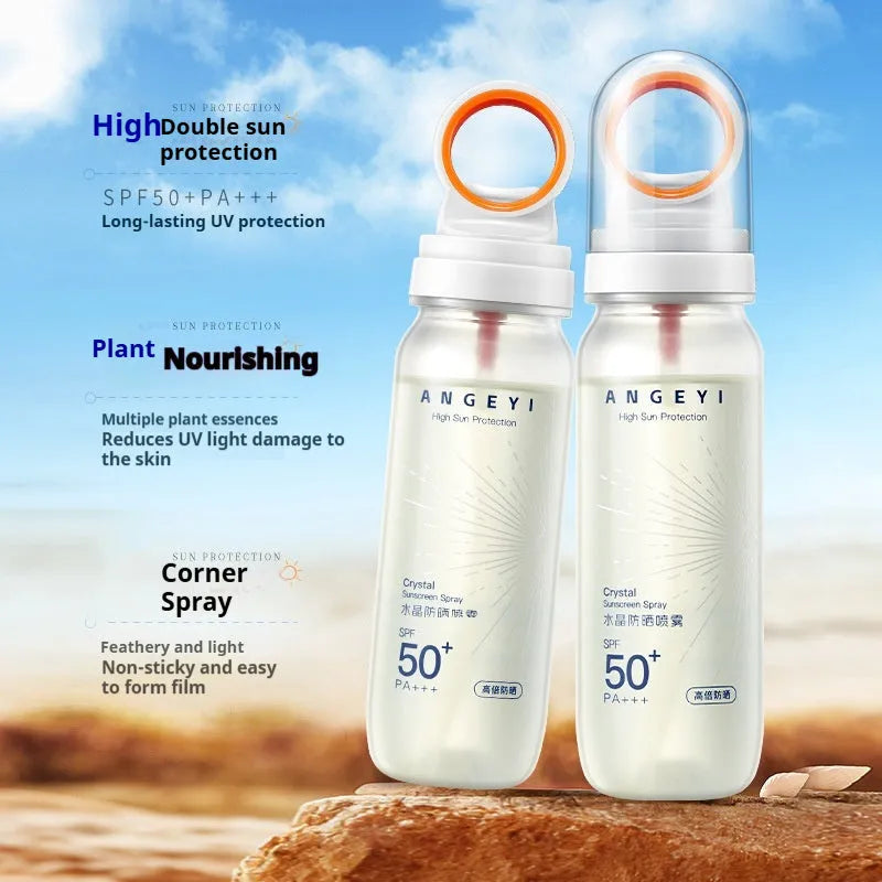 Crystal Sunscreen Spray SPF50 90ml bottle for full body UV protection