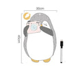 Nordic style penguin design refrigerator message board with soft magnet backing, 45cm wide by 30cm high