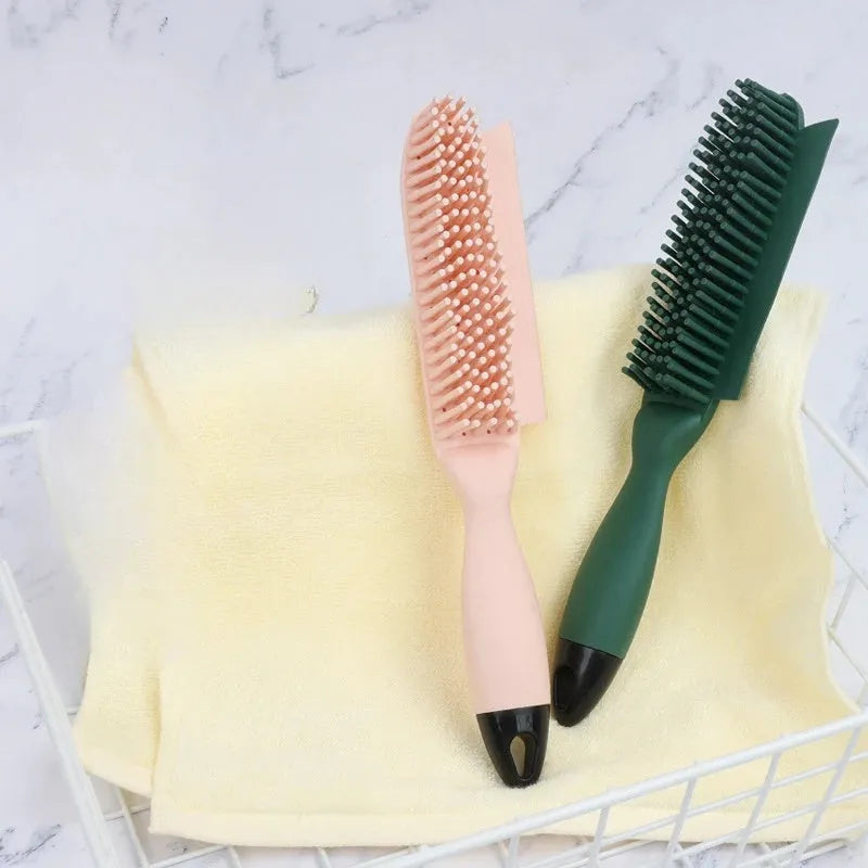 Green pet grooming brush with circular rubber massage teeth for dog and cat hair removal