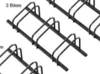 Black metal split card bicycle parking rack with adjustable width for indoor use
