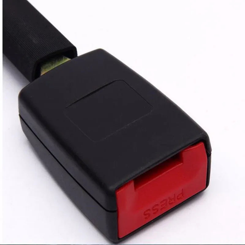 Black car seat belt extender 250mm length model 805 with polyester webbing and steel buckle