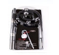 Black fishing line winder tool with adjustable tension mechanism for solo spooling
