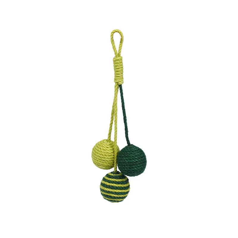 Cat teaser stick toy set with a colourful bite-resistant catnip ball on a 255mm long wand.
