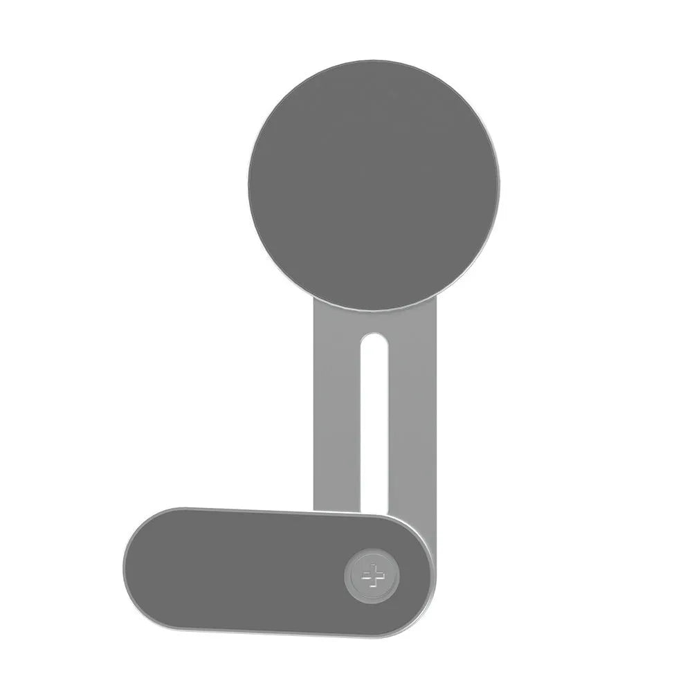 Silver magnetic aluminium alloy desktop phone bracket ZM306 on a desk