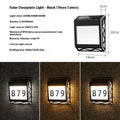 Solar powered waterproof doorplate light with LED digital display for house numbers