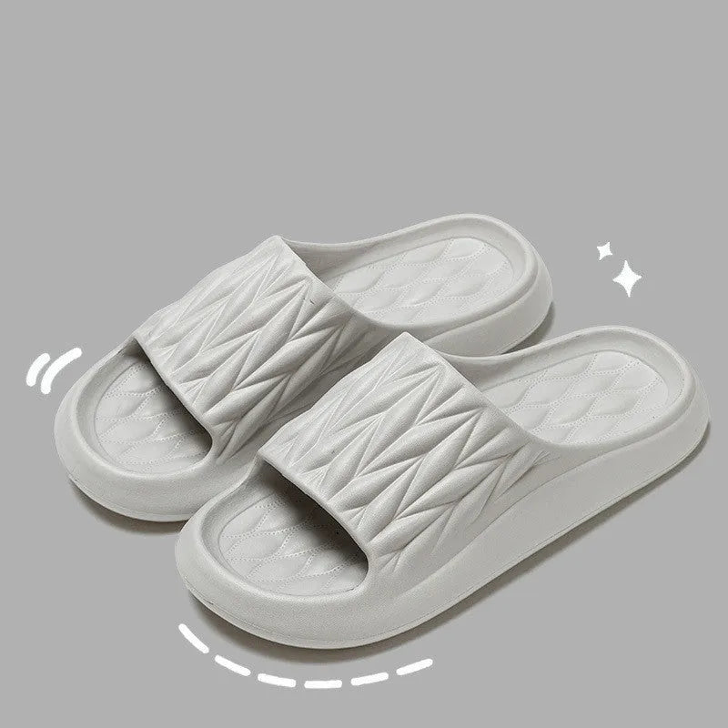 EVA house slippers with leaf texture design in multiple colour options