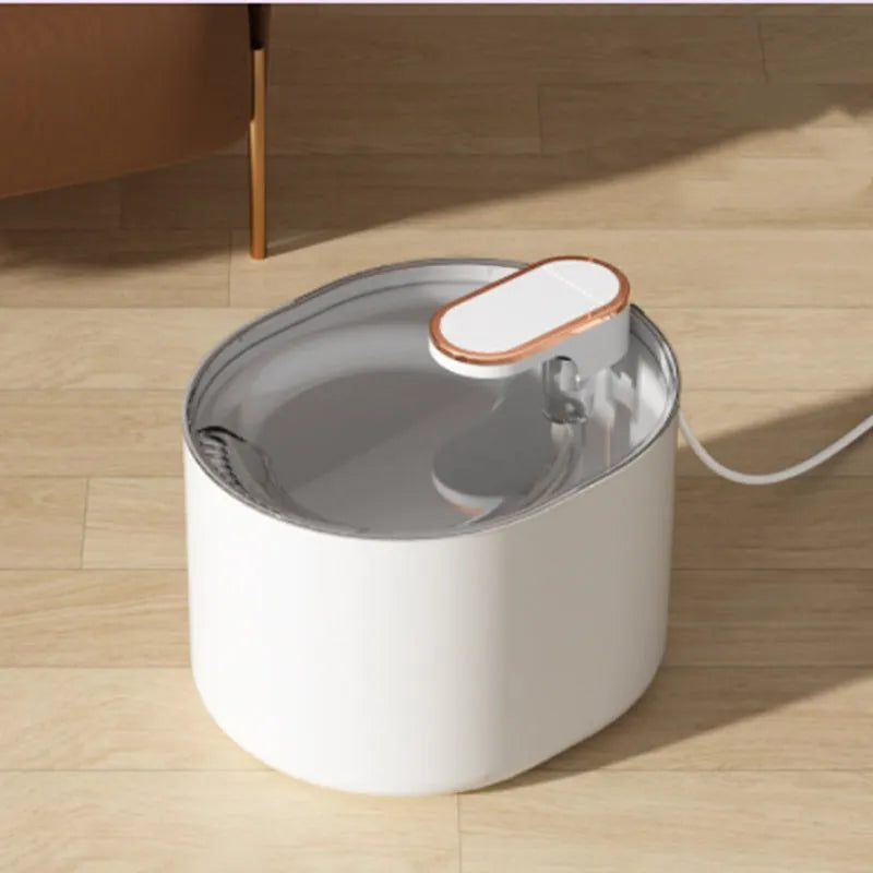Automatic pet water fountain with USB cable, filter element, and detachable components in Berlin blue colour