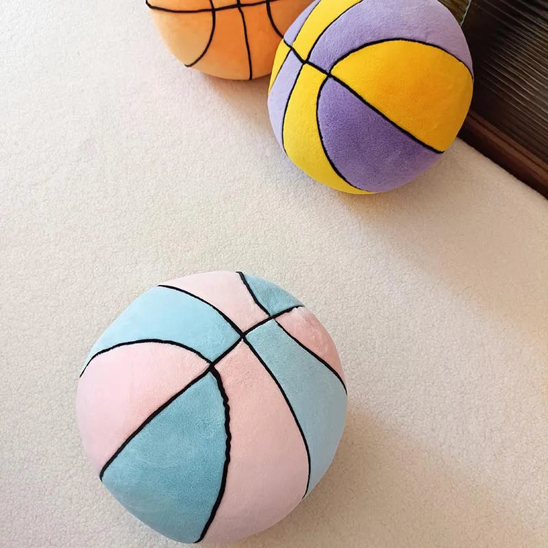 Soft basketball plush toy in orange, 28cm spherical doll for kids