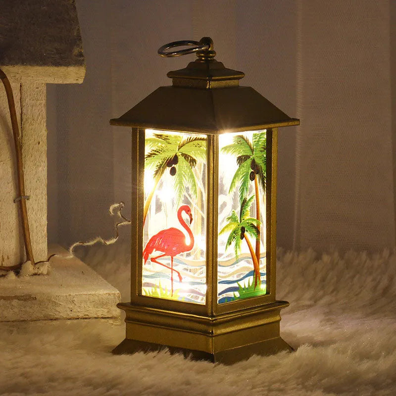 3D Christmas theme chandelier LED plywood disc light 21 x 21.6cm warm white with Santa Claus and snowman design