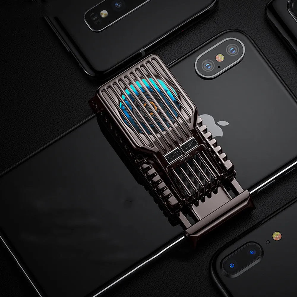 Mobile phone radiator cooling unit with spring clip for 4-7 inch smartphones in black colour
