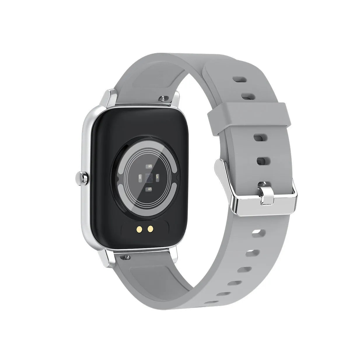 H80 sports smart watch with a black silicone strap and a screen showing heart rate and blood oxygen data.