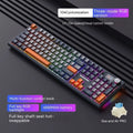 Compact bluetooth mechanical keyboard with USB-C cable on a desk