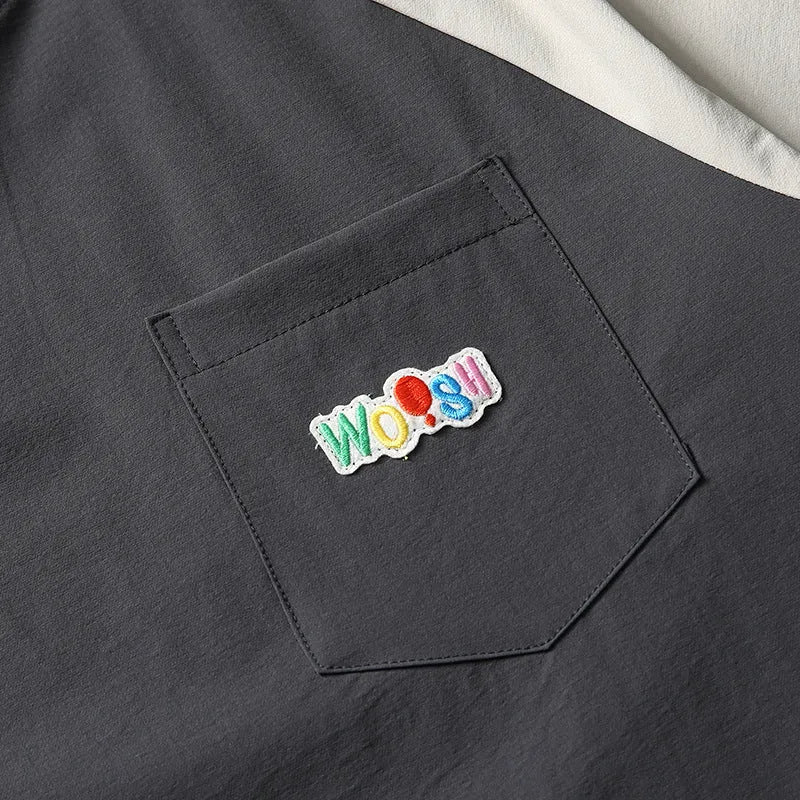 Dark grey quick-dry raglan sleeve t-shirt with contrast colour detailing