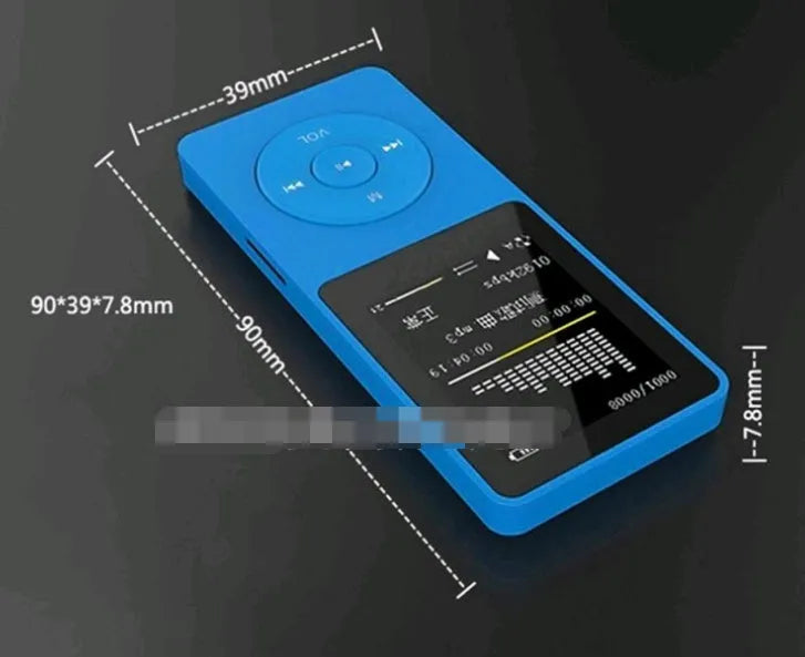 1.8-inch screen MP4 player in multiple colours with push-button controls and compact design