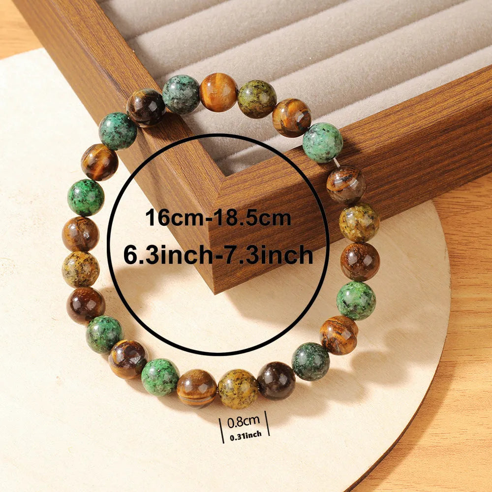 Handmade Tigereye stone bracelet with 18mm flower design in L1805 colour