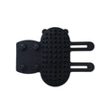 Silicone cat grooming comb with rounded teeth and adjustable strap for table mounting
