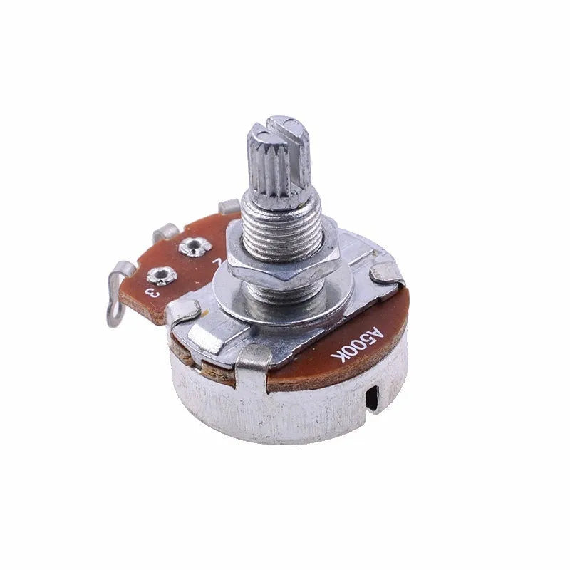 Metal electric guitar control knob for potentiometer replacement.