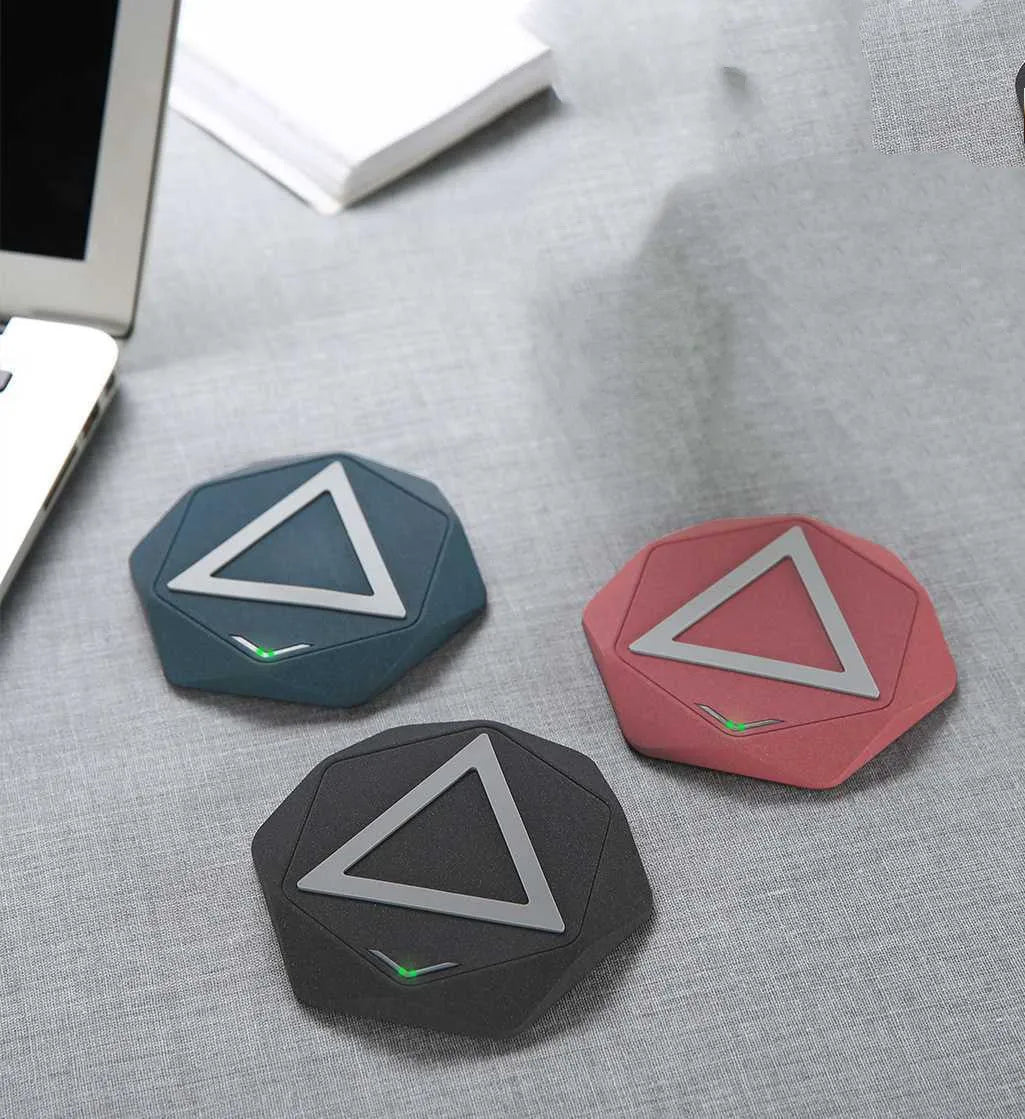 Wireless charger in frosted black, red or blue with Micro USB interface and Qi certification