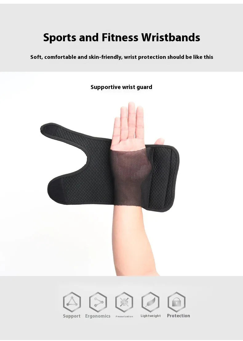 Men's neoprene wrist support glove with internal aluminium plywood splint for sports.