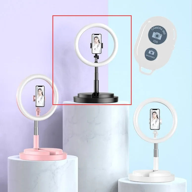 Portable selfie ring light LED 290mm for YouTube vlog live photo with remote control black colour