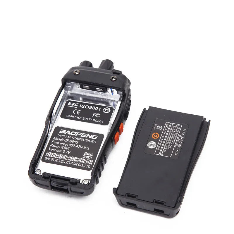 Baofeng BF-888S black handheld walkie talkie with 16 channels and 5W power output