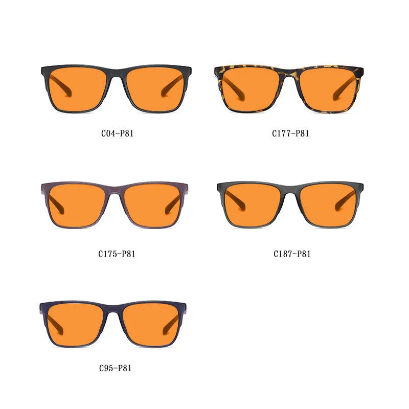 Cross-border Wild 2309 orange anti-blue light UV glasses full rim frame CR39 lenses street style