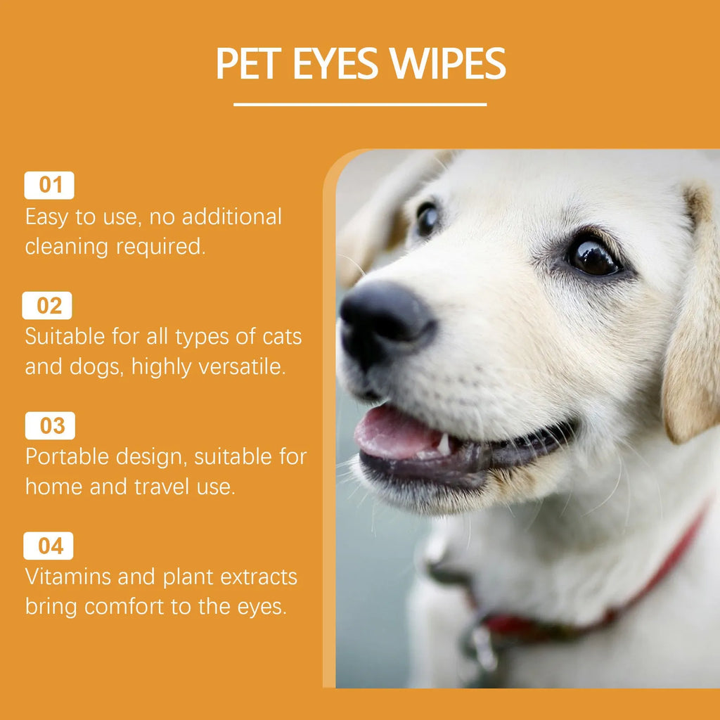 Box of Dogs And Cats Eyes Wet Wipes 60 pieces for pet eye tear stain cleaning