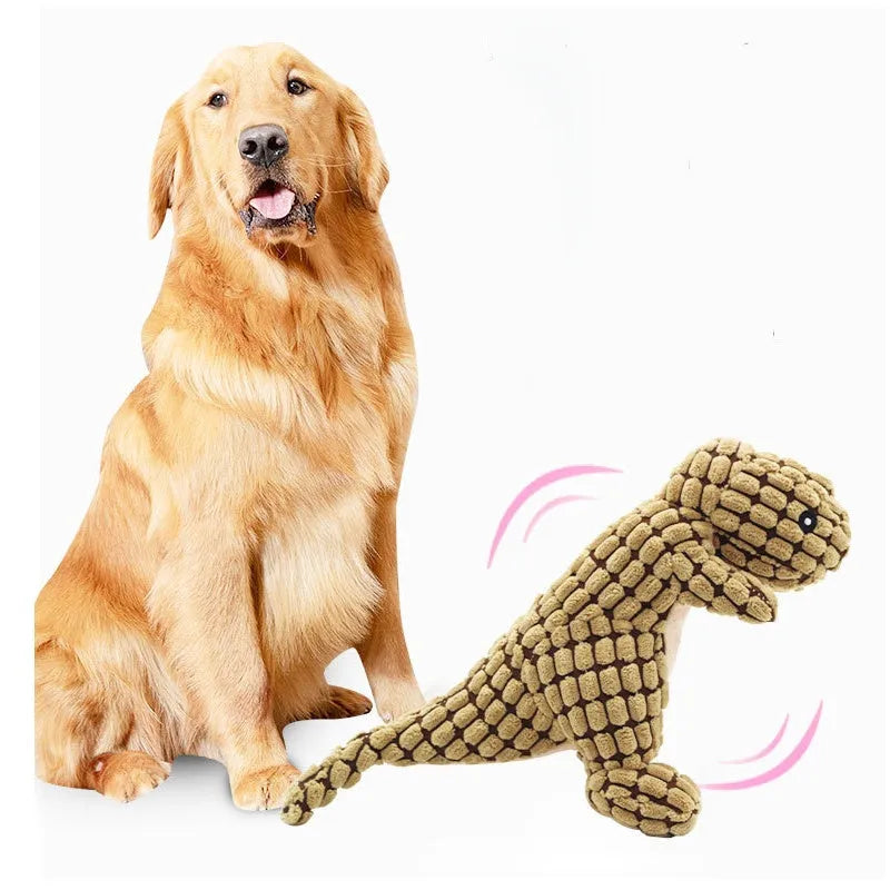 Sound-making bite-resistant dog toy in grey, green and orange colour options