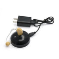 Black rechargeable hearing aid amplifier with silicone ear tips for elderly hearing support